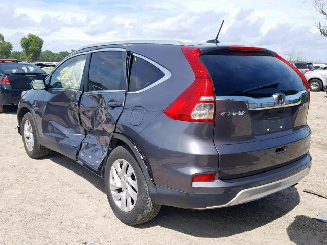 2HKRM4H77FH610168 - 2015 HONDA CR-V EXL CHARCOAL photo 3