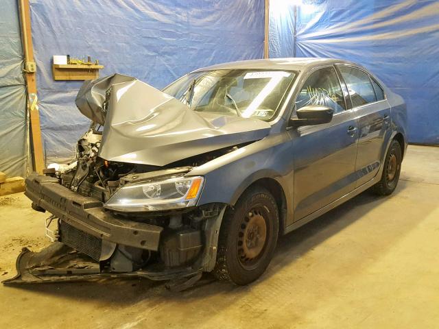 3VW2K7AJ2BM051791 - 2011 VOLKSWAGEN JETTA BASE GRAY photo 2