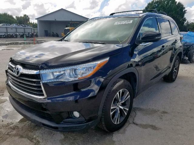 5TDKKRFHXGS506477 - 2016 TOYOTA HIGHLANDER BLACK photo 2