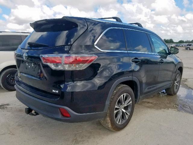 5TDKKRFHXGS506477 - 2016 TOYOTA HIGHLANDER BLACK photo 4