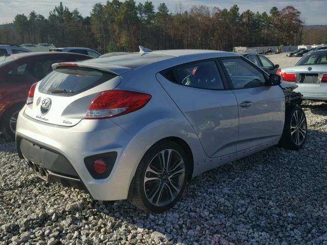 KMHTC6AE0GU291437 - 2016 HYUNDAI VELOSTER T SILVER photo 4