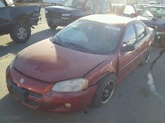 1B3AL56R72N108704 - 2002 DODGE STRATUS ES RED photo 2