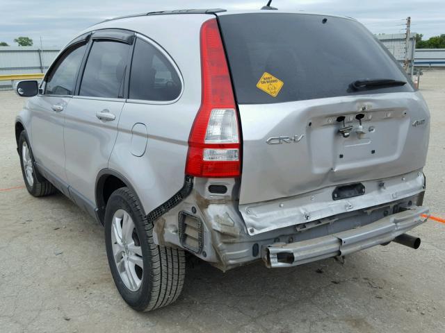 JHLRE4H78AC011655 - 2010 HONDA CR-V EXL SILVER photo 3