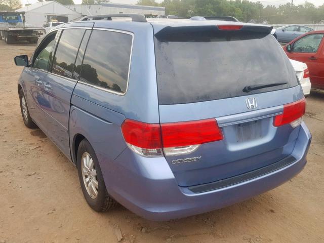 5FNRL38628B104558 - 2008 HONDA ODYSSEY EX BLUE photo 3