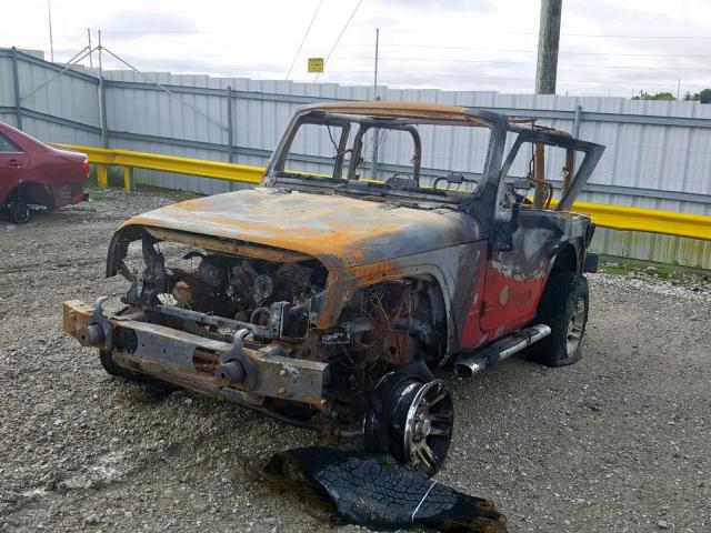 1J4FA24158L510287 - 2008 JEEP WRANGLER X RED photo 2