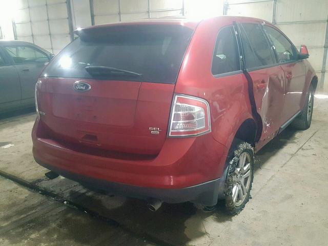 2FMDK48C78BA18132 - 2008 FORD EDGE SEL RED photo 4