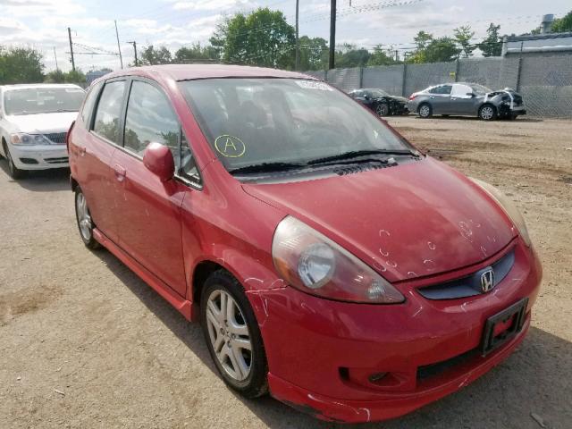 JHMGD38628S045615 - 2008 HONDA FIT SPORT RED photo 1