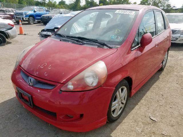 JHMGD38628S045615 - 2008 HONDA FIT SPORT RED photo 2