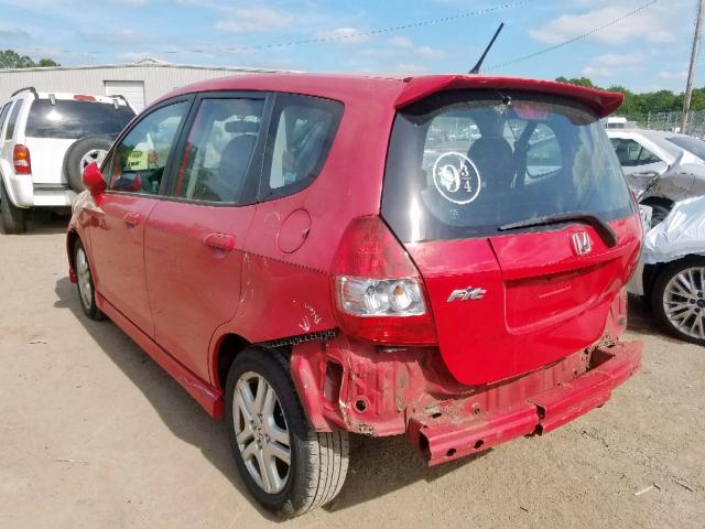 JHMGD38628S045615 - 2008 HONDA FIT SPORT RED photo 3