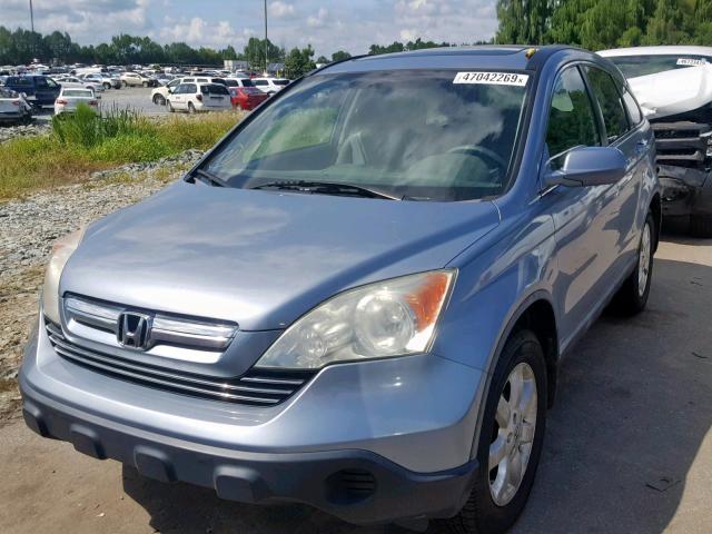 5J6RE38729L032756 - 2009 HONDA CR-V EXL BLUE photo 2