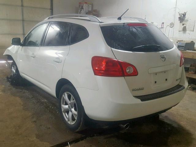 JN8AS58V99W188818 - 2009 NISSAN ROGUE S WHITE photo 3