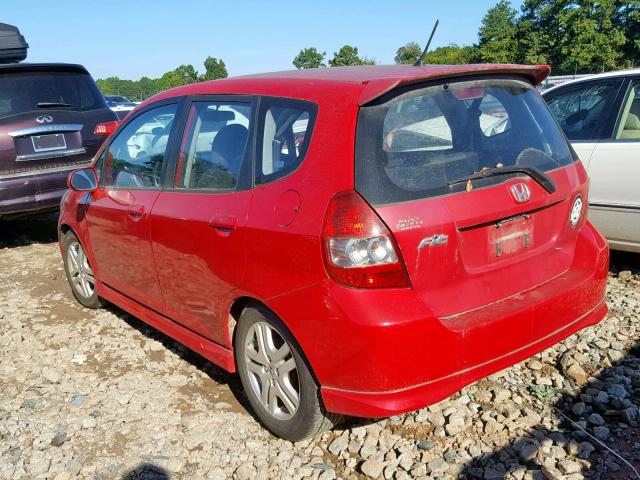 JHMGD38607S018685 - 2007 HONDA FIT S RED photo 3