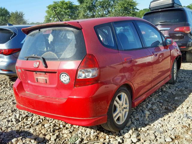 JHMGD38607S018685 - 2007 HONDA FIT S RED photo 4