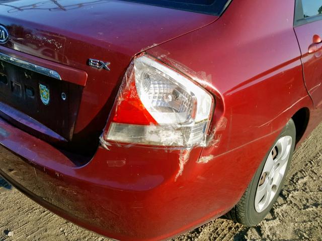 KNAFE121375445365 - 2007 KIA SPECTRA EX BURGUNDY photo 10