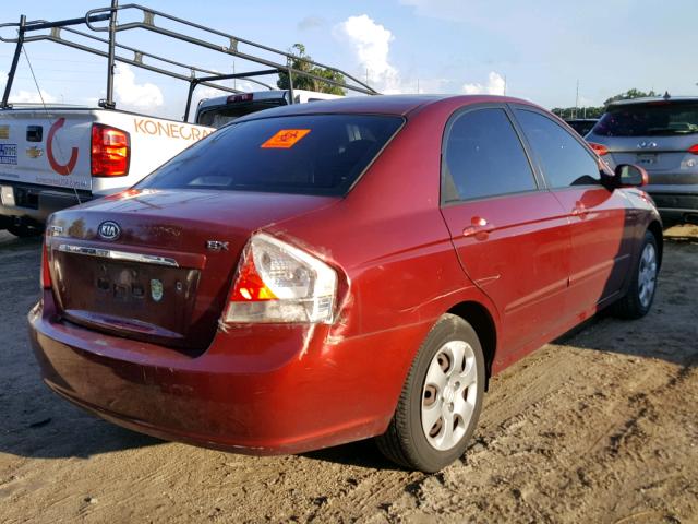 KNAFE121375445365 - 2007 KIA SPECTRA EX BURGUNDY photo 4