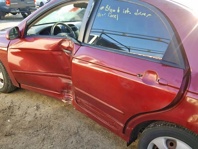 KNAFE121375445365 - 2007 KIA SPECTRA EX BURGUNDY photo 9