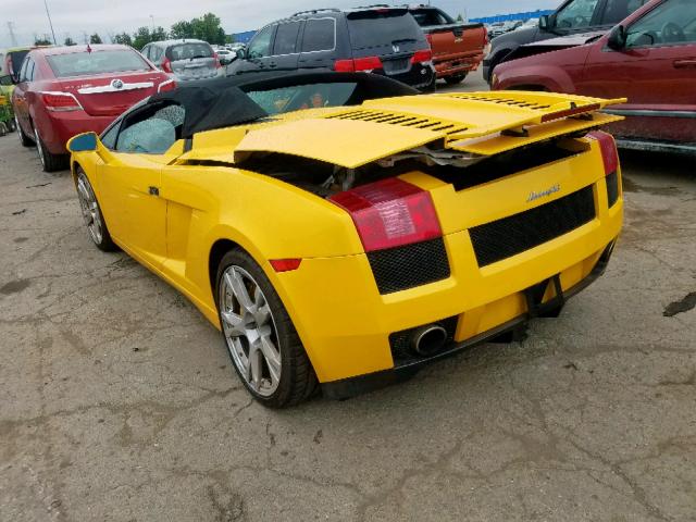 ZHWGU22T18LA06562 - 2008 LAMBORGHINI GALLARDO S YELLOW photo 3