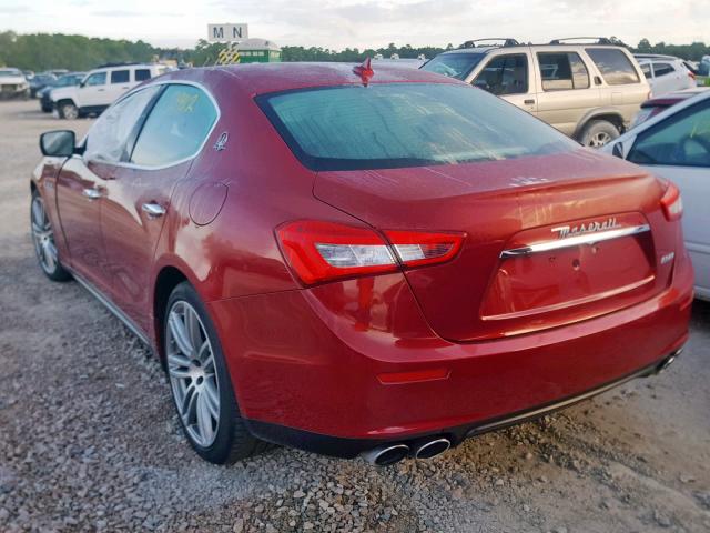 ZAM57XSA2F1138668 - 2015 MASERATI GHIBLI BURGUNDY photo 3