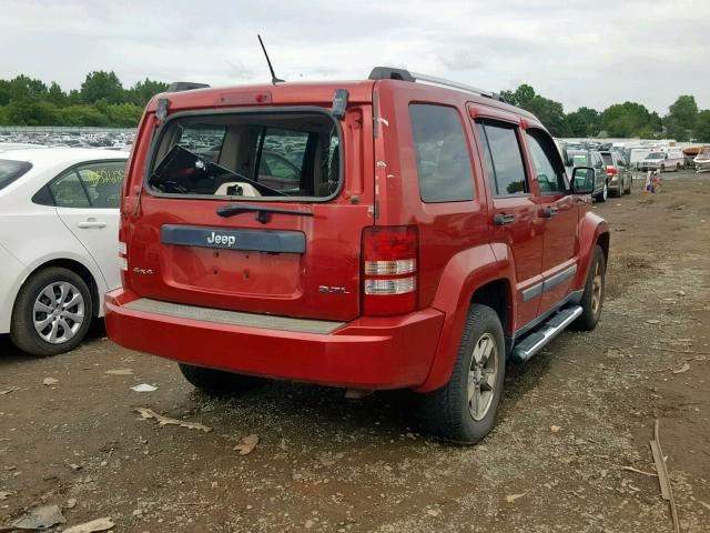 1J8GN28K08W287231 - 2008 JEEP LIBERTY SP MAROON photo 4