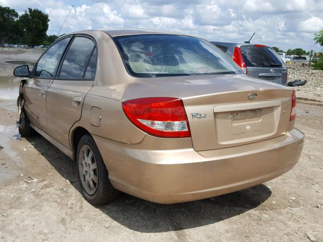 KNADC125836214126 - 2003 KIA RIO GOLD photo 3