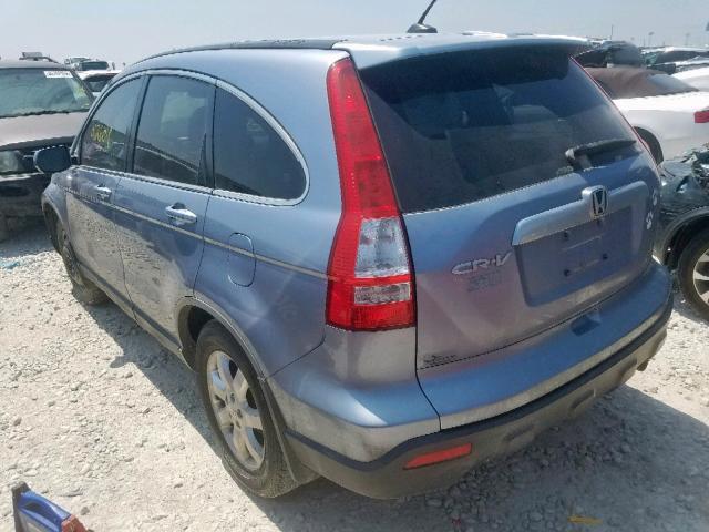 JHLRE48737C014150 - 2007 HONDA CR-V EXL BLUE photo 3