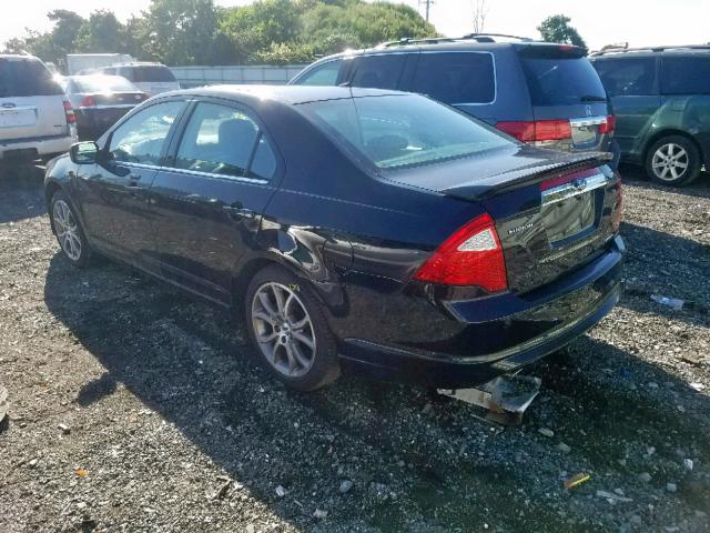 3FAHP0JG8CR136655 - 2012 FORD FUSION SEL BLACK photo 3