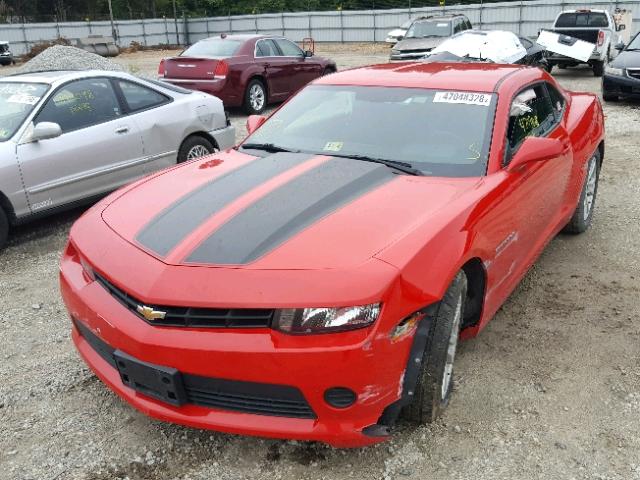 2G1FB1E39F9292543 - 2015 CHEVROLET CAMARO LS RED photo 2