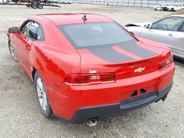 2G1FB1E39F9292543 - 2015 CHEVROLET CAMARO LS RED photo 3