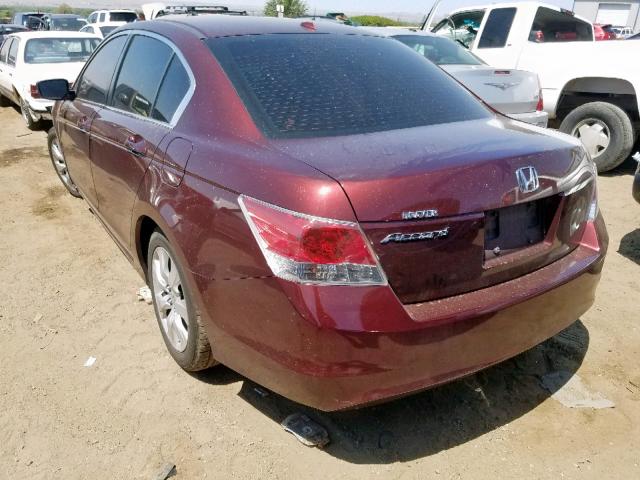 JHMCP268X8C044579 - 2008 HONDA ACCORD EXL BURGUNDY photo 3