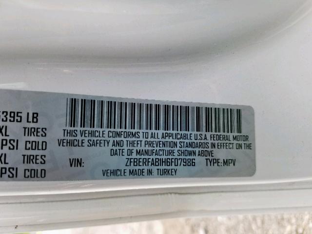 ZFBERFAB1H6F07986 - 2017 RAM PROMASTER 白色 照片 10