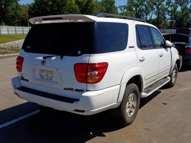 5TDBT48A12S098976 - 2002 TOYOTA SEQUOIA LI WHITE photo 4