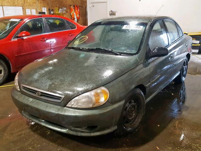 KNADC123416064348 - 2001 KIA RIO GREEN photo 2