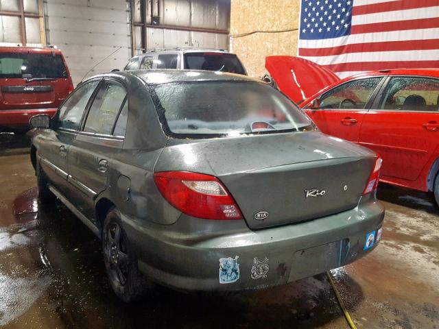 KNADC123416064348 - 2001 KIA RIO GREEN photo 3