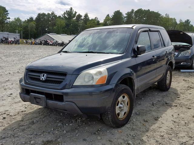 2HKYF18174H587360 - 2004 HONDA PILOT LX BLACK photo 2