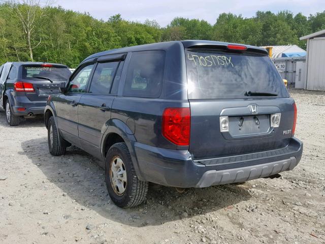 2HKYF18174H587360 - 2004 HONDA PILOT LX BLACK photo 3