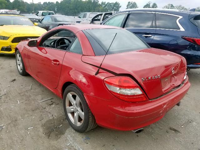 WDBWK54F06F097382 - 2006 MERCEDES-BENZ SLK 280 RED photo 3