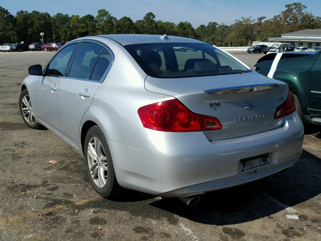 JN1DV6AP0BM831272 - 2011 INFINITI G25 BASE SILVER photo 3