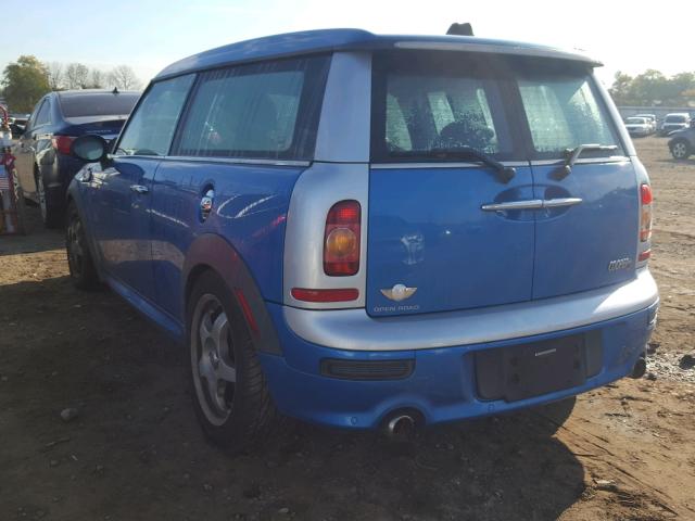 WMWMM33508TP89191 - 2008 MINI COOPER S C BLUE photo 3