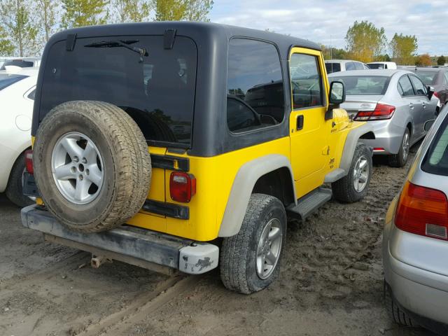 1J4FA49S24P770310 - 2004 JEEP WRANGLER / YELLOW photo 4