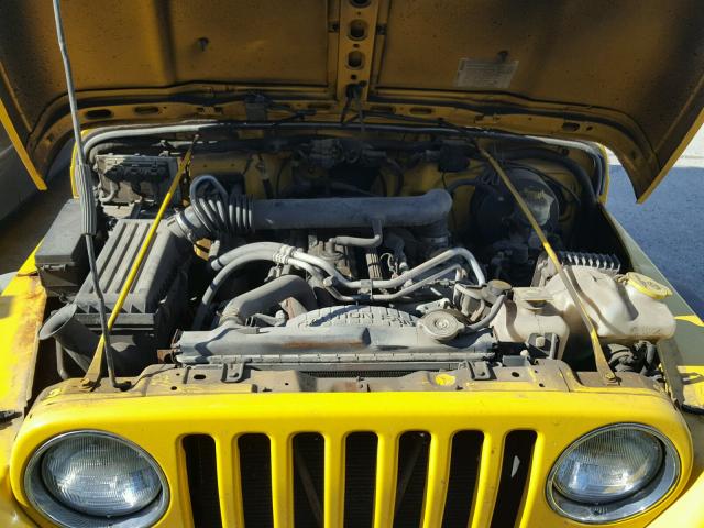 1J4FA49S24P770310 - 2004 JEEP WRANGLER / YELLOW photo 7