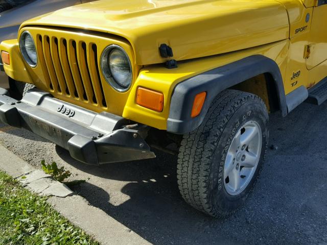 1J4FA49S24P770310 - 2004 JEEP WRANGLER / YELLOW photo 9