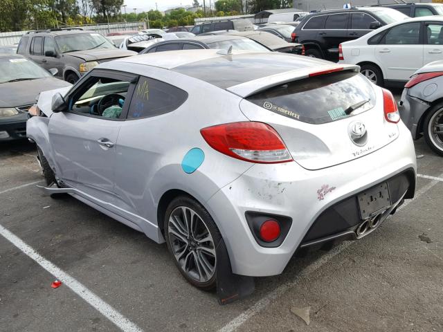 KMHTC6AE6GU250083 - 2016 HYUNDAI VELOSTER T SILVER photo 3