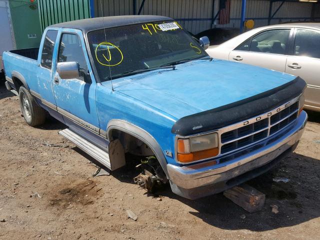 1B7GG23YXPS221868 - 1993 DODGE DAKOTA BLUE photo 1