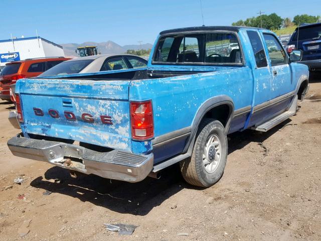 1B7GG23YXPS221868 - 1993 DODGE DAKOTA BLUE photo 4