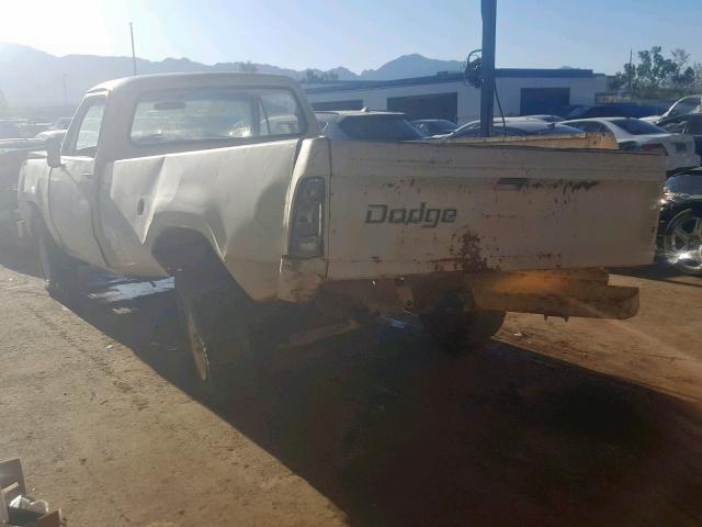 D24BF8S143896 - 1978 DODGE D-SERIES WHITE photo 3