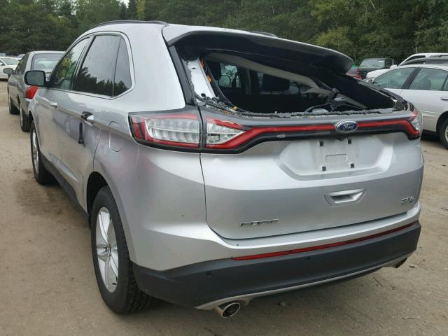 2FMTK4J93FBC07514 - 2015 FORD EDGE SEL SILVER photo 3