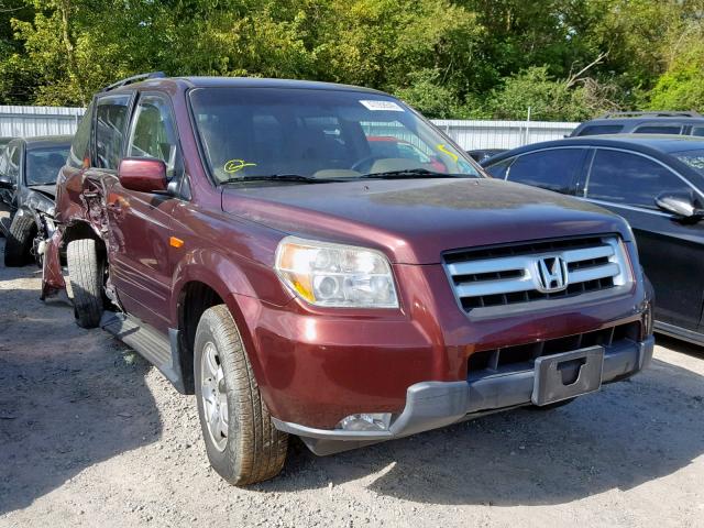 5FNYF18468B014917 - 2008 HONDA PILOT EX MAROON photo 1