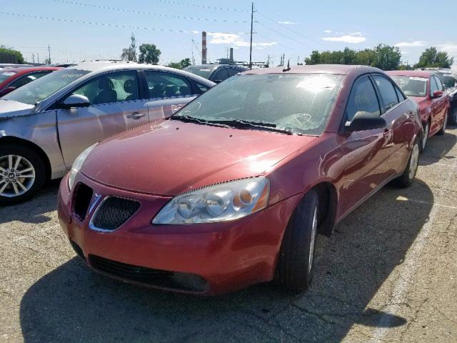 1G2ZF57B084135465 - 2008 PONTIAC G6 VALUE L RED photo 2