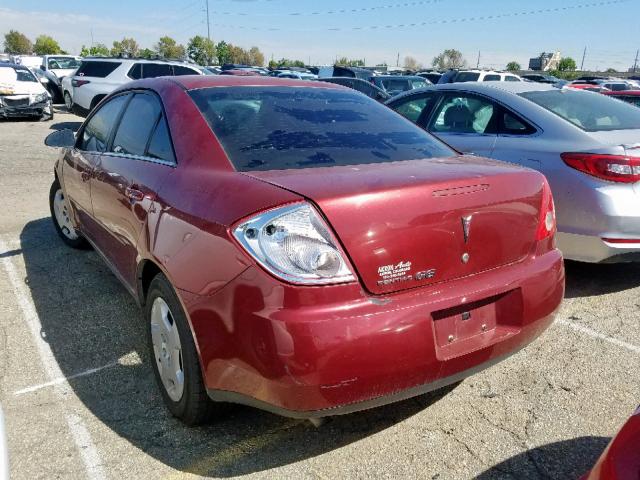 1G2ZF57B084135465 - 2008 PONTIAC G6 VALUE L RED photo 3