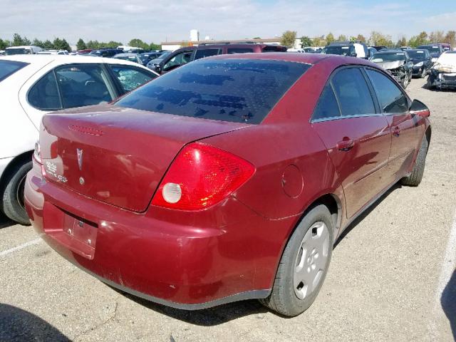 1G2ZF57B084135465 - 2008 PONTIAC G6 VALUE L RED photo 4